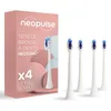 Image de NEOPULSE® - Lot de 4 Recharges Têtes de Brosse Ultra-souples Blanches en Nylon pour Brosse à Dents Électrique Sonique NEOSONIC® - Compatible NEOKIDS - 3D : Brins courts et longs - Indicateur d'Usure