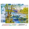 Image de Figured'Art Peinture par Numéro Adulte avec Cadre La pêche au Printemps Pont de Clichy - Van Gogh - Activité Manuelle Kit de Loisir Créatif DIY Numéro d'Art Complet - 40x50cm toile tendue sur châssis