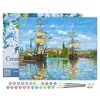 Image de Figured'Art Peinture par Numéro Adulte avec Cadre Bateaux Navigant sur la Seine à Rouen - Monet - Activité Manuelle Kit de Loisir Créatif DIY Numéro d'Art Complet - 40x50cm toile tendue sur châssis