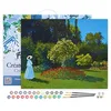 Image de Figured'Art Peinture par Numéro Adulte avec Cadre Dame en blanc au jardin - Monet - Activité Manuelle Kit de Loisir Créatif DIY Numéro d'Art Complet - 40x50cm toile tendue sur châssis