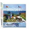 Image de Figured'Art Peinture par Numéro Adulte La terrasse à Sainte-Adresse - Monet - Activité Manuelle Kit de Loisir Créatif DIY Numéro d'Art Complet - 40x50cm sans châssis en bois