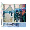 Image de Figured'Art Peinture par Numéro Adulte Rue de Paris, temps de pluie - Gustave Caillebotte - Activité Manuelle Kit de Loisir Créatif DIY Numéro d'Art Complet - 40x50cm sans châssis en bois