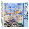 Image de Figured'Art Peinture par Numéro Adulte Rue de l'Épicerie, Rouen - Camille Pissarro - Activité Manuelle Kit de Loisir Créatif DIY Numéro d'Art Complet - 40x50cm sans châssis en bois