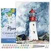 Image de Figured'Art Peinture par Numéro Adulte avec Cadre Phare sous un Ciel chargé - Activité Manuelle Kit de Loisir Créatif DIY Numéro d'Art Complet - 40x50cm toile tendue sur châssis