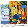 Image de Figured'Art Peinture par Numéro Adulte avec Cadre Femmes et Chat bleu - Activité Manuelle Kit de Loisir Créatif DIY Numéro d'Art Complet - 40x50cm toile tendue sur châssis