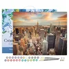 Image de Figured'Art Peinture par Numéro Adulte avec Cadre Coucher de soleil sur New York - Activité Manuelle Kit de Loisir Créatif DIY Numéro d'Art Complet - 40x50cm toile tendue sur châssis