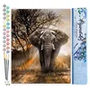 Image de Figured'Art Peinture par Numéro Adulte Eléphant solitaire - Activité Manuelle Kit de Loisir Créatif DIY Numéro d'Art Complet - 40x50cm sans châssis en bois