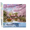 Image de Figured'Art Peinture par Numéro Adulte Fleurs de cerisiers au Japon - Activité Manuelle Kit de Loisir Créatif DIY Numéro d'Art Complet - 40x50cm sans châssis en bois