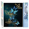 Image de Figured'Art Peinture par Numéro Adulte Papillons féériques bleus et dorés - Activité Manuelle Kit de Loisir Créatif DIY Numéro d'Art Complet - 40x50cm sans châssis en bois
