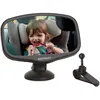 Image de EZIMOOV Miroir voiture bébé rétroviseur miroir à clipser ou à coller à l'avant de la voiture pour Surveiller bébé en toute sécurité - vue arrière - incassable - rotation à 360° - Emballage Recyclable
