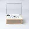 Image de Lecteur CD HALTERREGO, Radio FM, Bluetooth, Rechargeable, Style rétro, Bois Clair