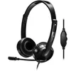Image de Heden Casque Micro Filaire Double Jack 3.5mm Micro pivotant, Arceau réglable Noir