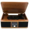 Image de Halterrego Platine Vinyle Boston AV Haut-parleurs intégrés, 3 Vitesses, Bluetooth Entrée/Sortie, RCA Out, Aux in, USB, Adaptateur Inclus, Bois