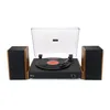 Image de Halterrego Platine Vinyle Chicago, AV 2 Enceintes externes RMS 10w * 2, 3 Vitesses, Bluetooth in, RCA Out, USB, Adaptateur Inclus, Noir