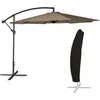 Image de Parasol de Jardin déporté OAHU Rond 3m de diamètre Taupe avec manivelle. Parasol déporté inclinable et Rabattable avec Housse de Protection.