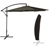 Image de Parasol de Jardin déporté OAHU Rond 3m de diamètre Gris avec manivelle. Parasol déporté inclinable et Rabattable avec Housse de Protection.