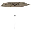 Image de Parasol Droit HAPUNA Rond 2,70m de diamètre Taupe avec manivelle. Parasol Droit inclinable.