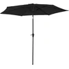 Image de Parasol Droit HAPUNA Rond 2,70m de diamètre Noir avec manivelle. Parasol Droit inclinable.
