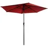 Image de Parasol Droit HAPUNA Rond 2,70m de diamètre Rouge avec manivelle. Parasol Droit inclinable.
