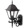 Image de V-TAC Extérieur Rustique Vintage Style E27 Lanterne murale ascendante (grande) noir mat IP44 pour jardin, façades, porche, couloirs, allées