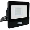 Image de V-TAC Projecteur LED d'extérieur avec puce Samsung 20 W avec capteur PIR de couleur noire imperméable, lumière blanche chaude