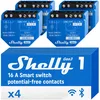 Image de Shelly 1 Gen3 - Interrupteur connecté Wi-Fi et Matter à contacts secs, 1 canal - 16A, Commande à distance éclairage par app, Compatible Alexa, Apple Homekit et Google Home, Aucun Hub Requis - Lot de 4