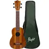 Image de Flight Natural Series NUS200 Teak ukulélé soprano avec sillet de tête large (housse incluse)