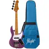 Image de Flight Rock Series Mini JB Bass Purple basse électrique compacte avec housse