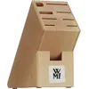 Image de Bloc à couteaux WMF sans couteaux, non équipé, bois, bois de hêtre, vide, pour 6 couteaux, 1 fourchette à viande, 1 fusil à aiguiser, 1 ciseaux