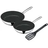 Image de WMF Devil Lot de 3 poêles à Frire Induction 24 28 cm avec spatule en Acier Inoxydable Cromargan Revêtement céramique Passe au Four