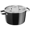 Image de WMF Fusiontec Aromatic Grande marmite 22 cm pour induction 4,7 l, couvercle avec picots de condensation, céramique high-tech, empilable, résistant aux rayures, noir