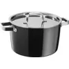 Image de WMF Fusiontec Aromatic Grande marmite 24 cm, couvercle avec picots de condensation, marmite à induction 6,2 l, céramique high-tech, empilable, résistante aux rayures, noire