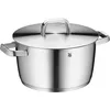 Image de WMF Iconic Grande marmite 24 cm, couvercle en métal, marmite à induction 5,6 l, grande casserole en acier inoxydable Cromargan poli, non revêtu