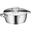 Image de WMF Iconic Grande casserole 24 cm, couvercle en métal, cocotte à induction 4,2 l, grande casserole, acier inoxydable Cromargan poli, non revêtu