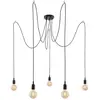 Image de Paulmann 50389 luminaire en suspension Neordic Ketil 5 Flammes araignée max. 5x20 watts lampe suspendue Noir éclairage de plafond Silicone, Suspension Métal E27