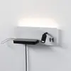 Image de Applique murale LED Paulmann Serra, gauche, USB-C, blanc/noir
