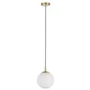 Image de Paulmann 79733 Neordic Menja Luminaire suspendu, max. 1x20W, E27, Blanc/laiton brossé, 230V, Verre/Métal