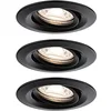 Image de Paulmann 92970 Nova mini Plus LED spots encastrés Coin rond orientables 1x4,2W noir mat Lampe encastrée aluminium Blanc chaud 2700K, 42W