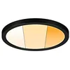 Image de Paulmann 93099 panneau LED panneau encastré Areo IP44 175 mm gradable sur 3 niveaux rond gradable Blanc chaud Noir synthétique système d'éclairage