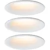 Image de Paulmann 93419-Lot de 3 boîtes à encastrer LED Cymbal 3 x 6,5 W IP44 à intensité variable Blanc mat en plastique 2000 K