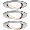 Image de Paulmann 93447 Spots encastrés LED Nova Coin Set de base orientable rond 84 mm 50° Coin 3x6W 3x470lm 230V 2700K fer brossé