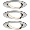 Image de Paulmann, lot de 3 spots Nova Coin ronds orientables, fer brossé