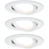 Image de Paulmann, lot de 3 spots Nova Coin ronds orientables, blanc mat