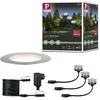 Image de Paulmann 93692 Outdoor Plug&Shine Kit de base Floor extérieur, IP65, 3000K, 3x1W, 24V, 70mm, Argent inoxydable/Plastique