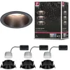 Image de Paulmann 94869 Spots encastrés LED 3-Step-Dim Cole kit de base kit de 3 IP44 rond 88 mm Coin 3x6W 3x470lm 230 V 2700 K Noir