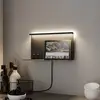 Image de Applique murale LED Paulmann Jarina noire 35 cm tablette port USB