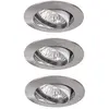 Image de 993.57 Paulmann encastrables Premium Set EBL inclinable 3 x 35 W 105 VA 230/12 V GU4 35 mm Fer brossé/aluminium Zinc