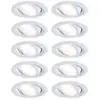 Image de x10 Encastré Calla LED orientable 30° - Paulmann - D90mm - 5,2W - 598lm - 4000K - grad - 230V - BBC/IP65 - Lot de 10