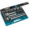 Image de Jeu de clés à douilles 906   Carré creux 12,5 mm (1/2 pouce)   Profil Traction à 6 pans extérieurs   Nombre d'outils : 17 HAZET