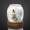 Image de Hellum Vase en verre LED Bonhomme de neige, à pile